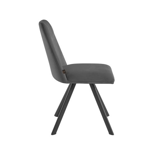 Bella-lot De 2 Chaises De Salle à Manger Rembourrées En Velours Gris Clair