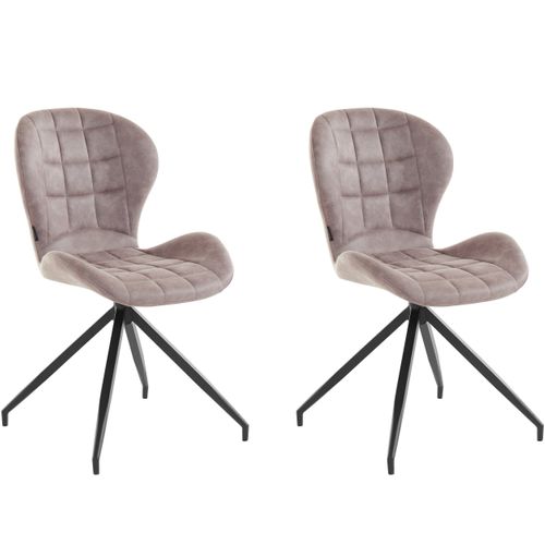 Nova-chaises De Salle à Manger Tapissées Ensemble De 2 En Microfibre Grise