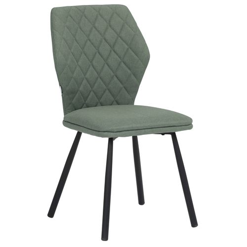 Jessica-chaises De Salle à Manger Tapissées, Ensemble De 2, En Tissu Tissé, Vert Foncé