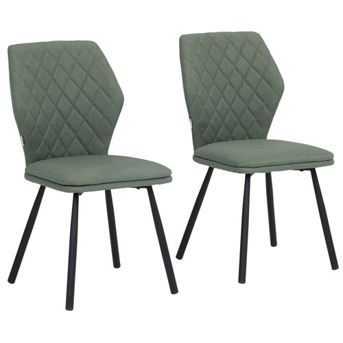 Jessica-chaises De Salle à Manger Tapissées, Ensemble De 2, En Tissu Tissé, Vert Foncé
