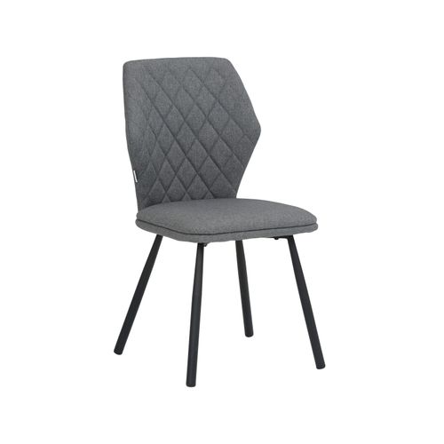 Jessica-chaises De Salle à Manger Tapissées Ensemble De 2 En Tissu Tissé En Gris