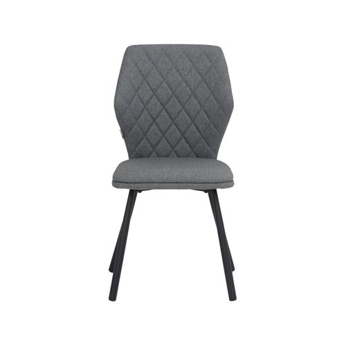 Jessica-chaises De Salle à Manger Tapissées Ensemble De 2 En Tissu Tissé En Gris