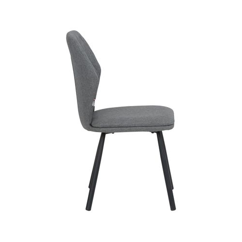 Jessica-chaises De Salle à Manger Tapissées Ensemble De 2 En Tissu Tissé En Gris