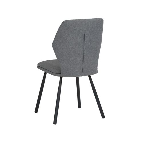 Jessica-chaises De Salle à Manger Tapissées Ensemble De 2 En Tissu Tissé En Gris
