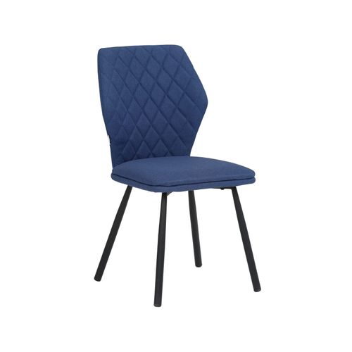 Jessica-chaises De Salle à Manger Tapissées, Ensemble De 2, En Tissu Tissé, Bleu Foncé