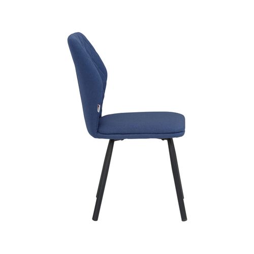 Jessica-chaises De Salle à Manger Tapissées, Ensemble De 2, En Tissu Tissé, Bleu Foncé