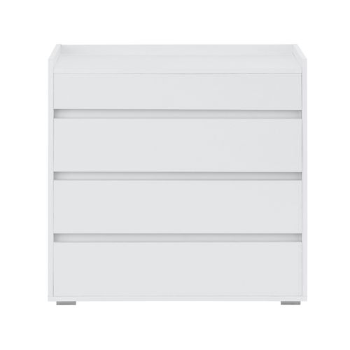 Kosmo - Commode Avec 4 Tiroirs En Mélaminé Blanc
