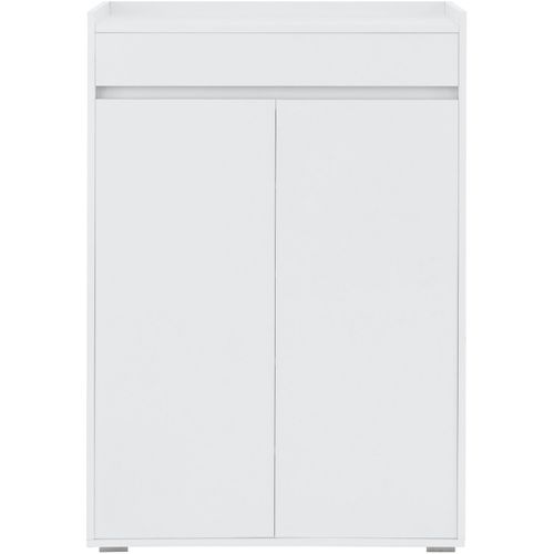 Kosmo - Meuble à Chaussures Avec 2 Portes En Effet Bois Blanc