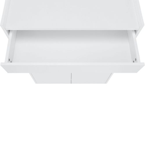 Kosmo - Meuble à Chaussures Avec 2 Portes En Effet Bois Blanc