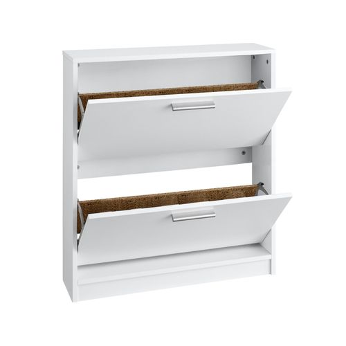 Bill - Coffre à Chaussures Avec 2 Portes Battantes En Blanc