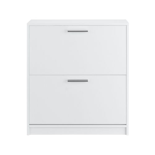 Bill - Coffre à Chaussures Avec 2 Portes Battantes En Blanc