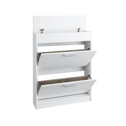 Bill - Coffre à Chaussures Avec 2 Portes Battantes Blanc