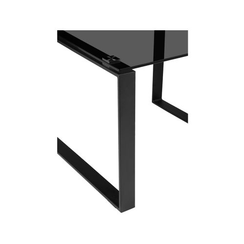 Otis-table D'appoint Avec Verre Fumé Et Pieds Noirs
