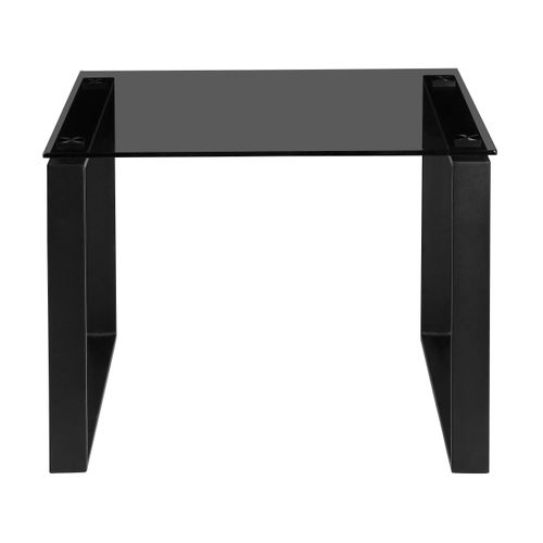 Otis-table D'appoint Avec Verre Fumé Et Pieds Noirs