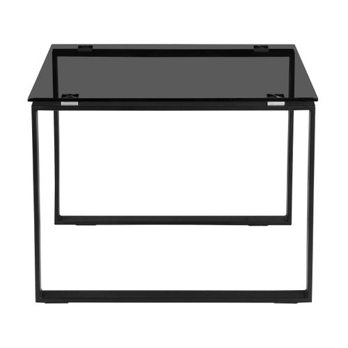 Otis-table D'appoint Avec Verre Fumé Et Pieds Noirs