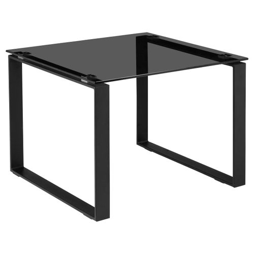 Otis-table D'appoint Avec Verre Fumé Et Pieds Noirs
