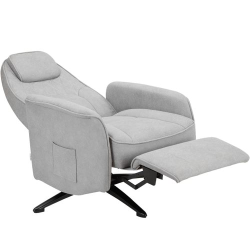 Madoc-fauteuil De Relaxation Manuel En Tissu Gris