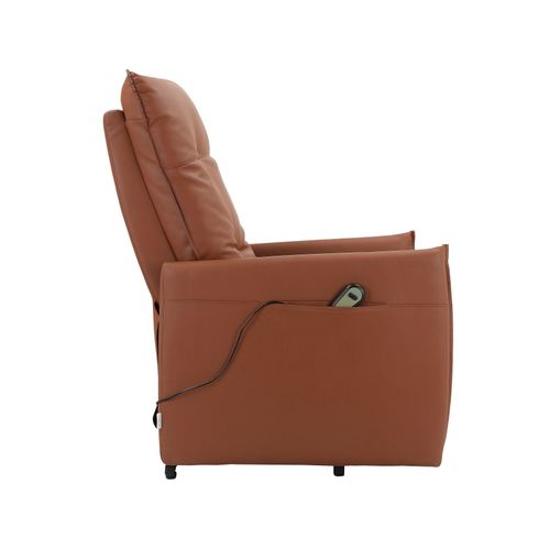 Marko-fauteuil Inclinable Électrique Et Relevable En Pu Cognac