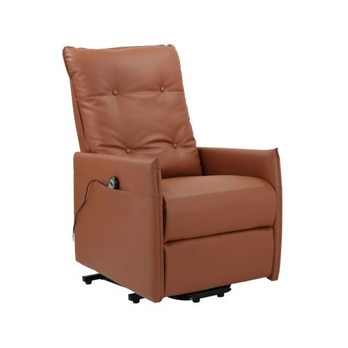 Marko-fauteuil Inclinable Électrique Et Relevable En Pu Cognac