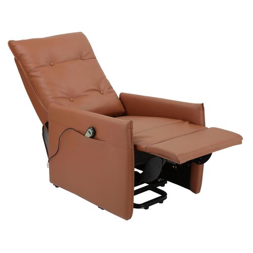 Marko-fauteuil Inclinable Électrique Et Relevable En Pu Cognac