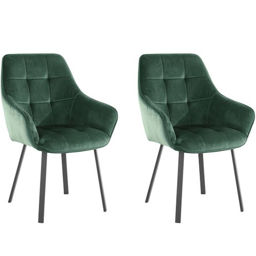 Poppy-fauteuil 2 Pack En Velours Vert Foncé