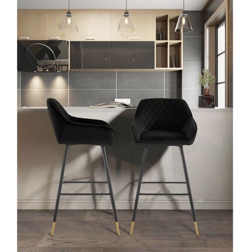 Bianca-barchair Velvet 1pk Noir