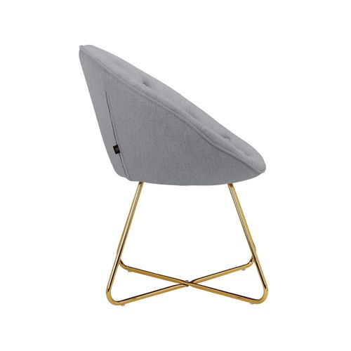 Tigela-chaise D'appoint Tapissée En Tissu Woollook Gris Clair