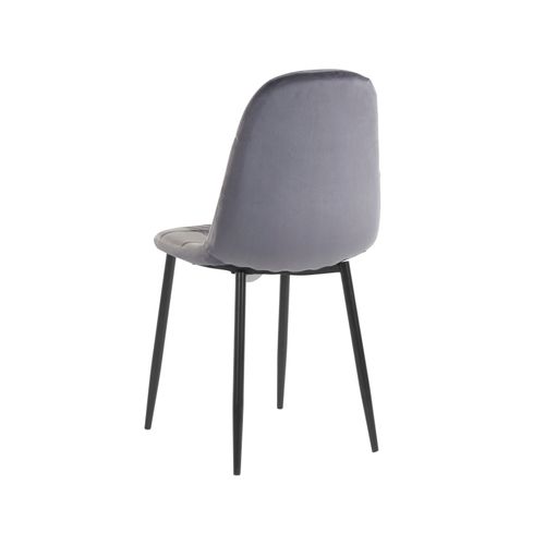 Joel-lot De 2 Chaises De Salle à Manger Rembourrées En Velours Gris