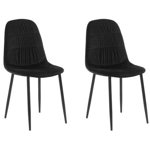 Joel-chaises De Salle à Manger Tapissées Ensemble De 2 En Velours Noir