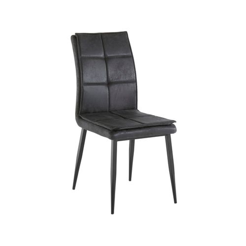 Lima-chaise En Microfibre Anthracite / Métal, 2 Pièces