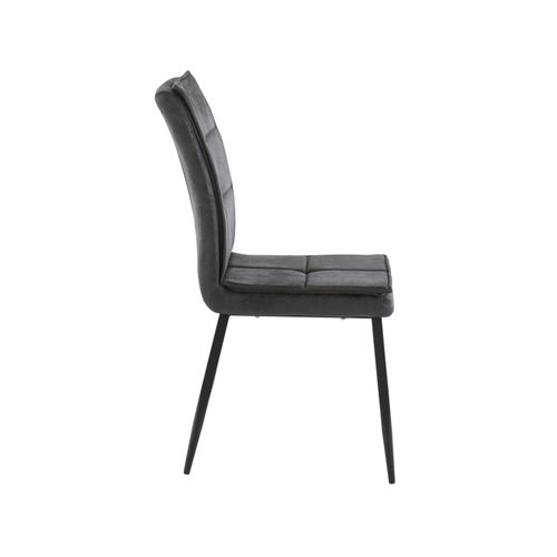 Lima-chaise En Microfibre Anthracite / Métal, 2 Pièces