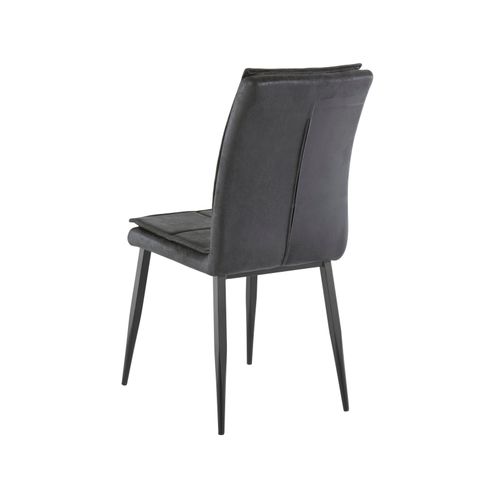 Lima-chaise En Microfibre Anthracite / Métal, 2 Pièces