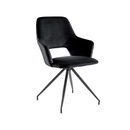 Tracy-fauteuil En Velours Noir, 2 Pièces