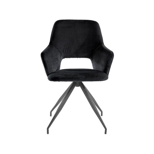 Tracy-fauteuil En Velours Noir, 2 Pièces