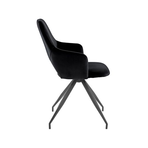 Tracy-fauteuil En Velours Noir, 2 Pièces