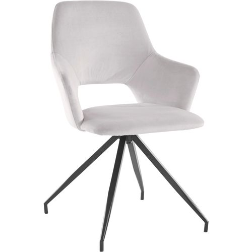 Tracy-fauteuil En Velours Gris, 2 Pièces