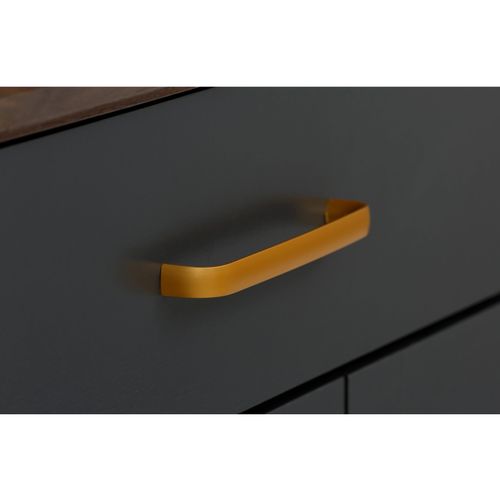 Marion-buffet Haut Avec 4 Portes Et 2 Tiroirs En Effet Bois Noir