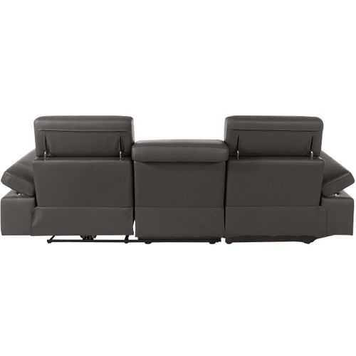 Rayland-chaiselong Canapé 3 Places Gauche Électrique En Marron Gl/pu