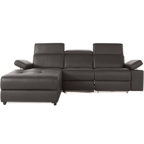 Rayland-chaiselong Canapé 3 Places Gauche Électrique En Marron Gl/pu