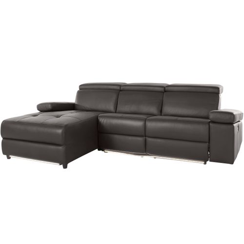 Rayland-chaiselong Canapé 3 Places Gauche Électrique En Marron Gl/pu