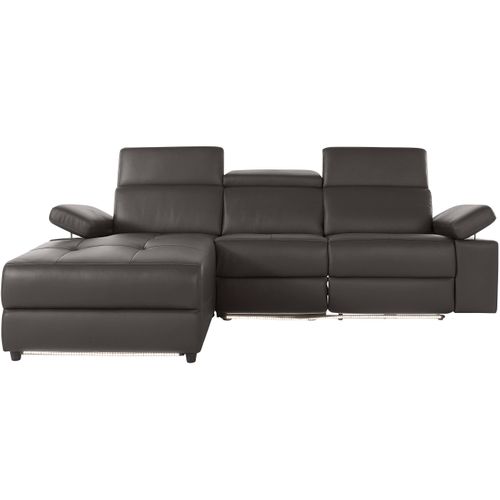 Rayland-chaiselong Canapé 3 Places Gauche Électrique En Marron Pu