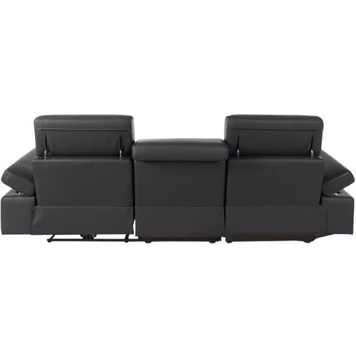 Rayland-chaiselong Canapé 3 Places Gauche Électrique En Noir Pu