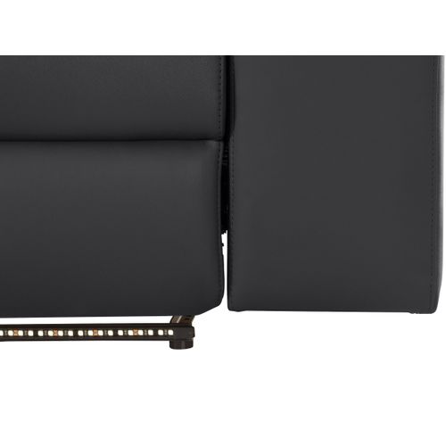 Rayland-chaiselong Canapé 3 Places Gauche Électrique En Noir Pu