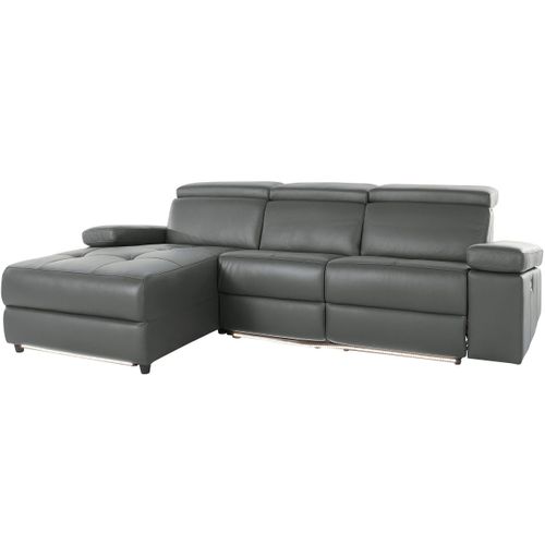 Rayland-chaiselong Canapé 3 Places Gauche Électrique En Gris Pu