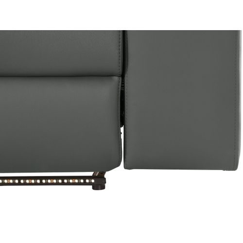 Rayland-chaiselong Canapé 3 Places Gauche Électrique En Gris Pu