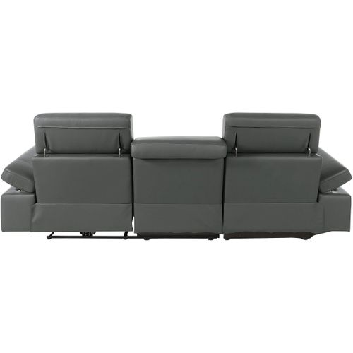 Rayland-chaiselong Canapé 3 Places Gauche Électrique En Gris Gl/pu