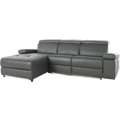 Rayland-chaiselong Canapé 3 Places Gauche Électrique En Gris Gl/pu