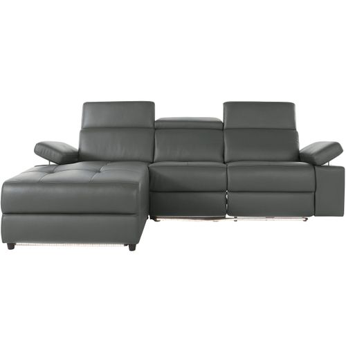 Rayland-chaiselong Canapé 3 Places Gauche Électrique En Gris Gl/pu