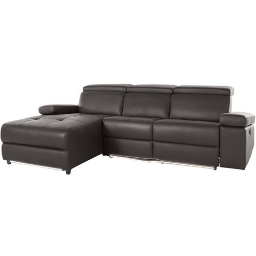 Rayland-chaiselong Canapé 3 Places Gauche Manuel En Pu Marron