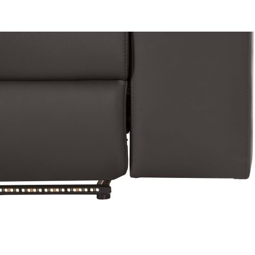 Rayland-chaiselong Canapé 3 Places Gauche Manuel En Pu Marron